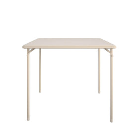 Cosco 34-inch square vinyl top table in antique linen for versatile gatherings.