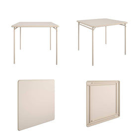 Cosco table features durable steel frame for daily use.
