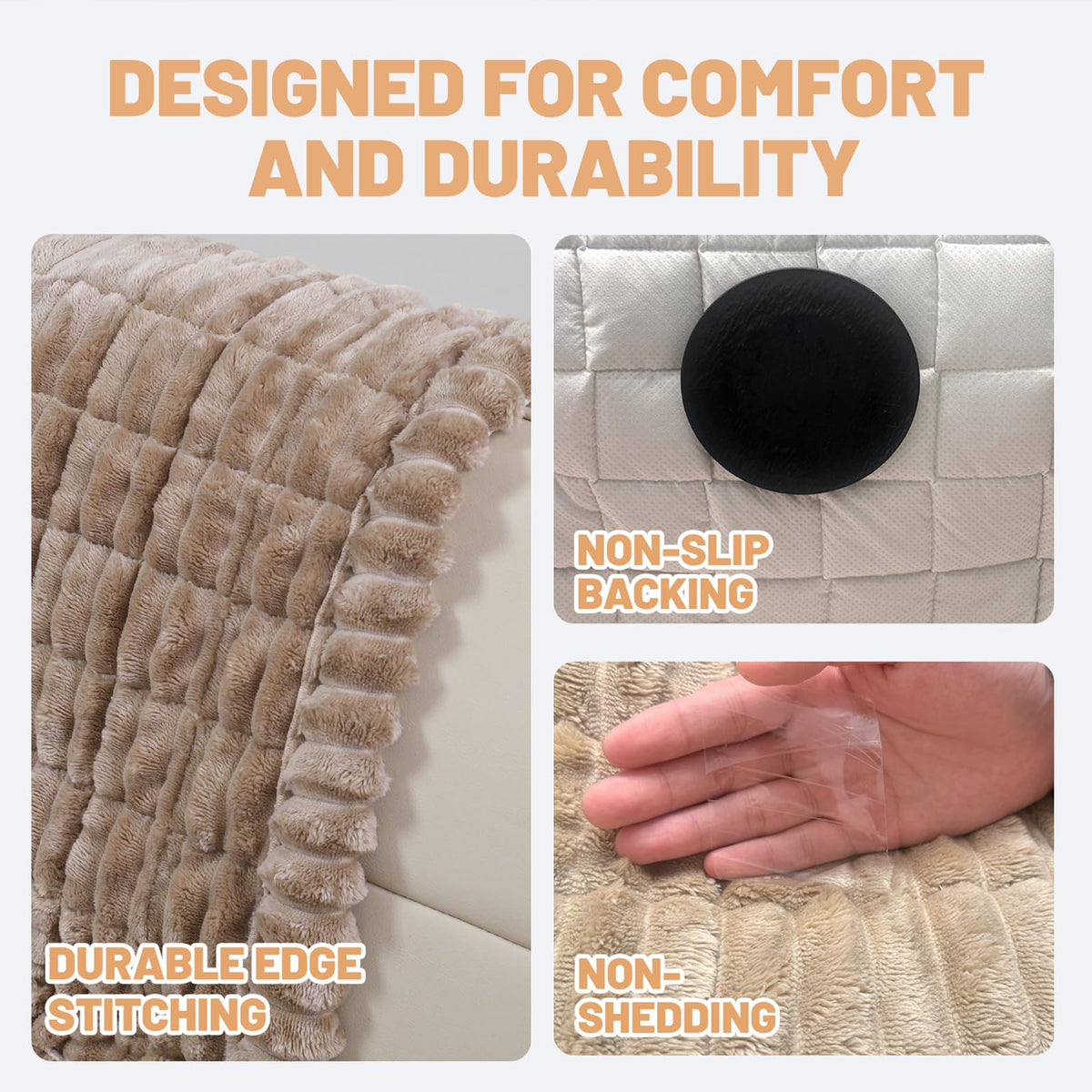 CoSofSLIP non-slip sofa cover provides secure grip for daily lounging.
