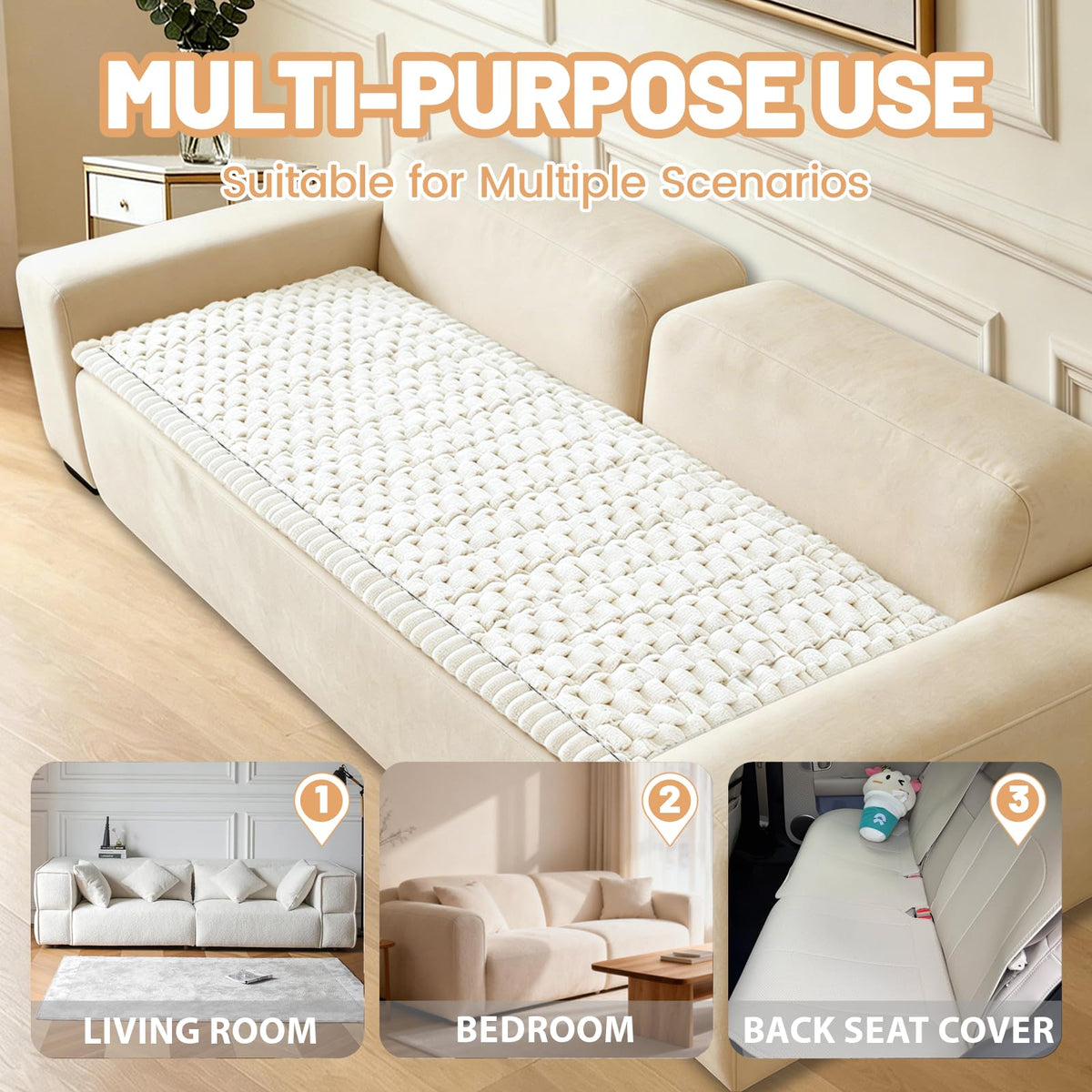 CoSofSLIP soft fuzzy fabric close-up, cozy seating for people and pets