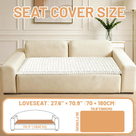 CoSofSLIP three-cushion fit on standard sofa, secure seating
