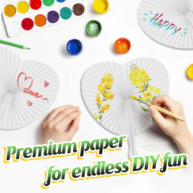 Cosweet white folding fan surface ready for personalized designs.