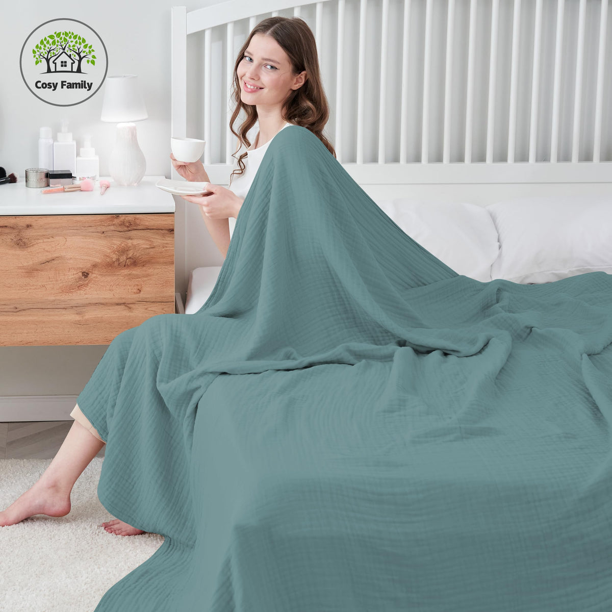 Cosy Family blanket with visible stitching demonstrates durability and long-lasting quality.