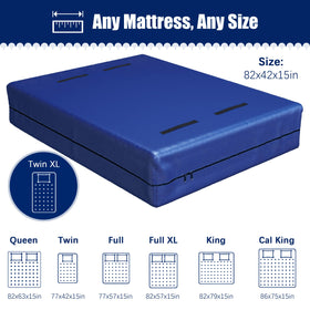 Water-resistant tarp keeps mattress dry in shed or attic storage