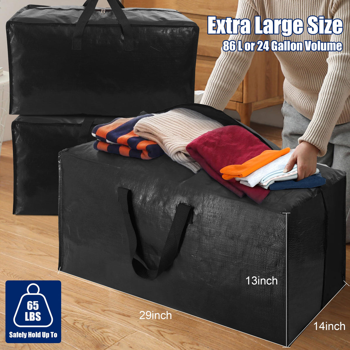 Cosy Family moving bags fold-flat design saves space when empty.