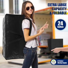 Cosy Family moving bags side-stack used for versatile closet storage.