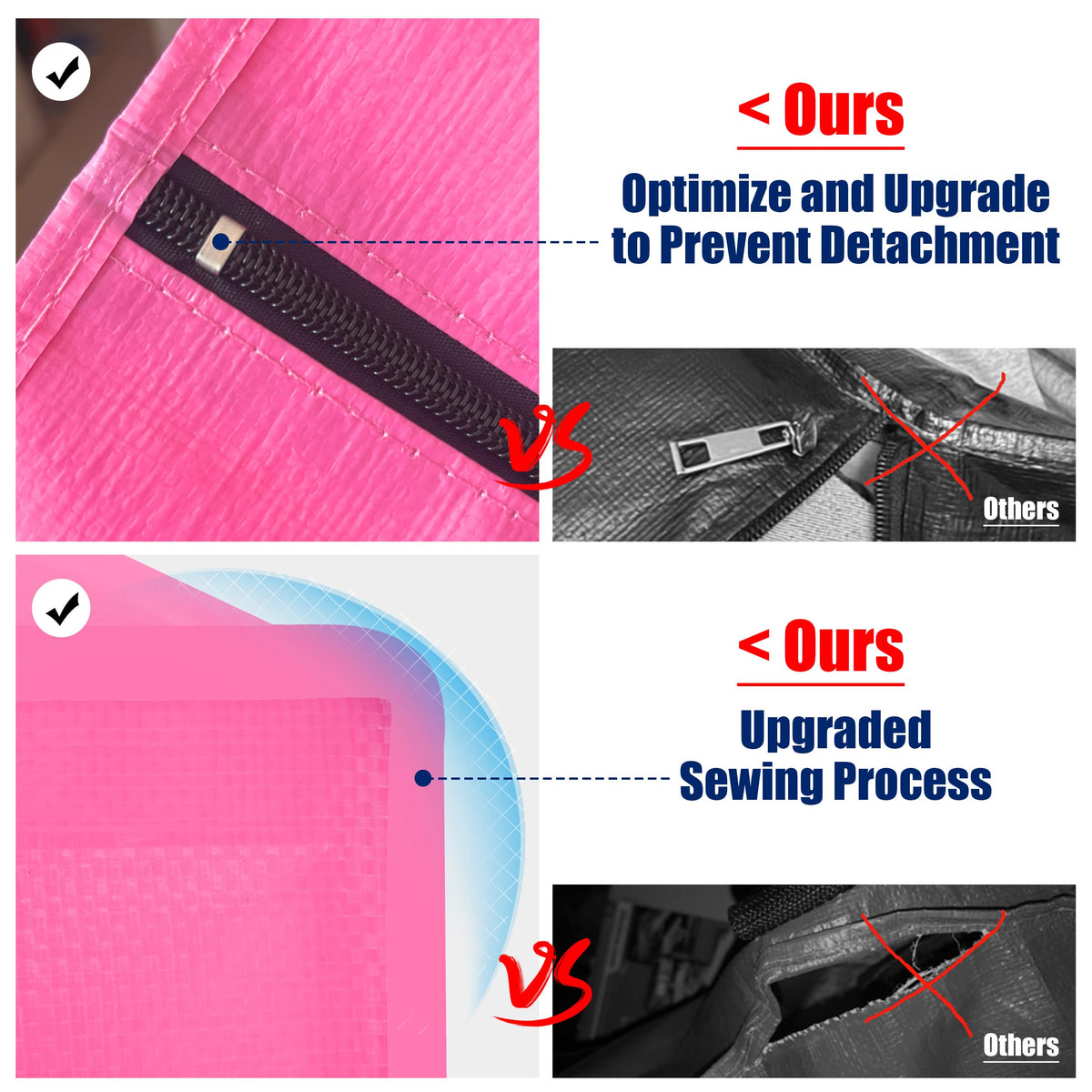 Cosy Family pink storage tote stands out for quick identification and organization.