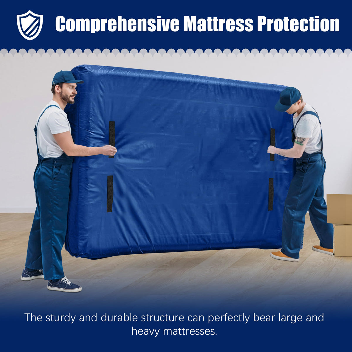 Cosy Family water-resistant mattress bag blue full protects from moisture.