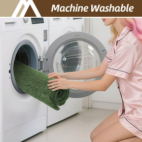 COSY HOMEER green bath rug on bathroom floor complements decor