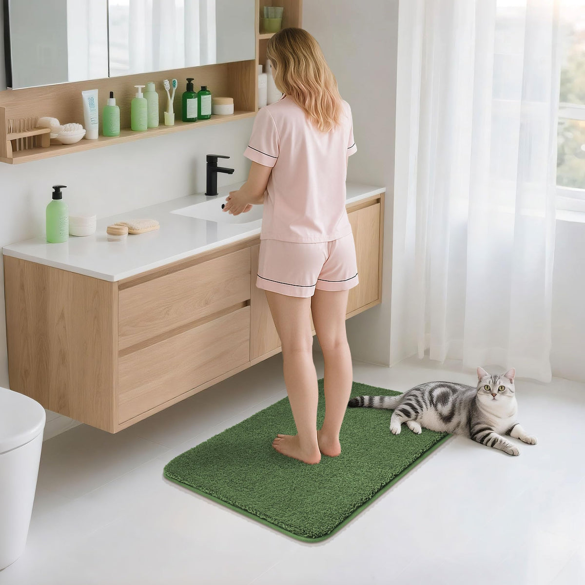 COSY HOMEER extra-thick plush rug ideal for bathroom and bedroom use
