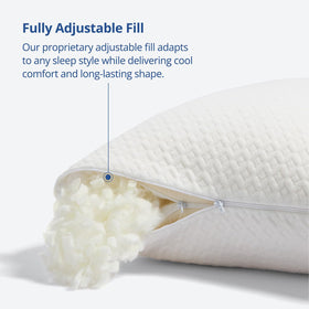 Cosy House Collection adjustable fill pillow for side sleeper setup