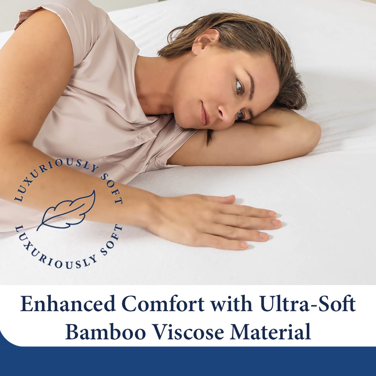 Cosy House Collection fitted-sheet style keeps protector snug on king mattresses