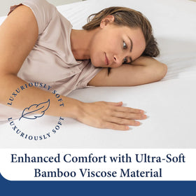 Cosy House Collection fitted-sheet style keeps protector snug on king mattresses