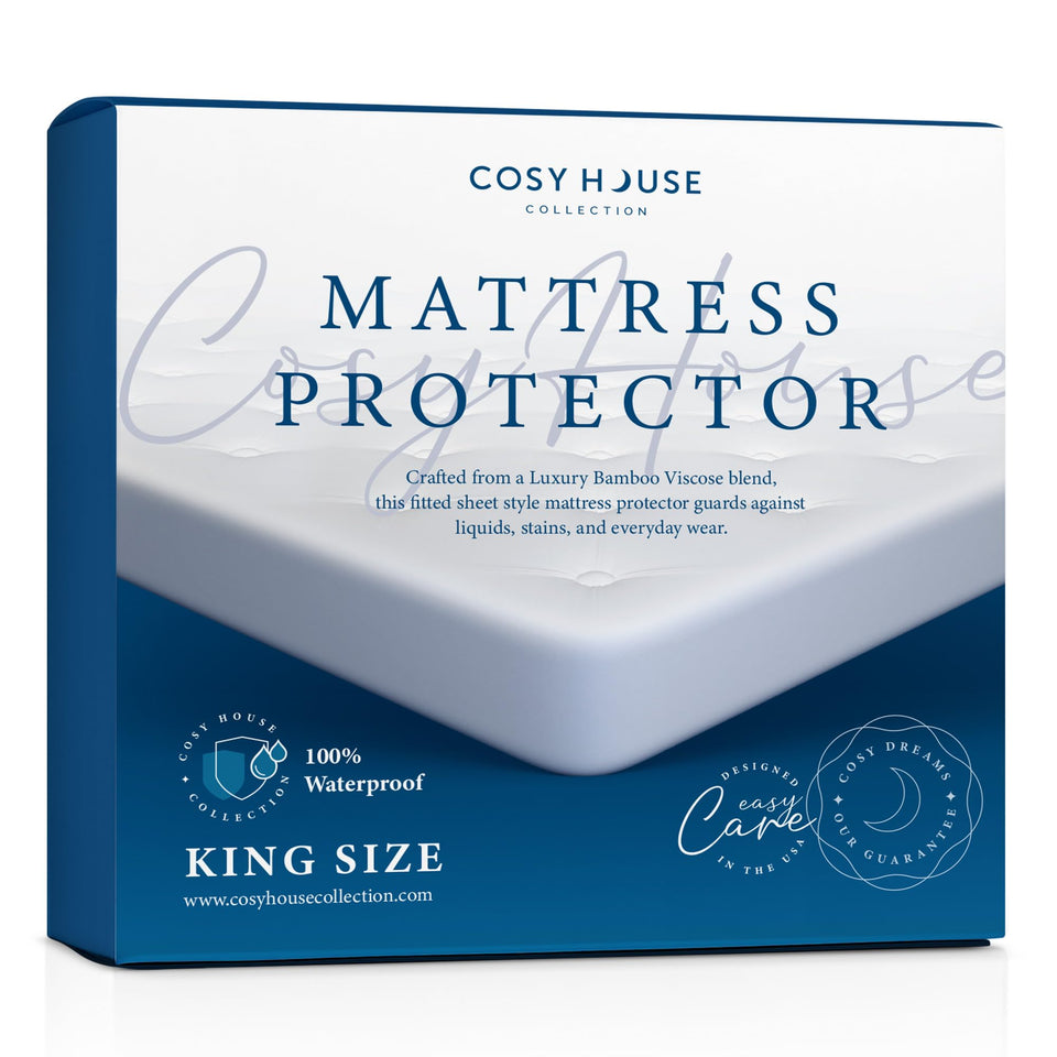 Cosy House Collection luxury mattress protector with waterproof barrier for king beds