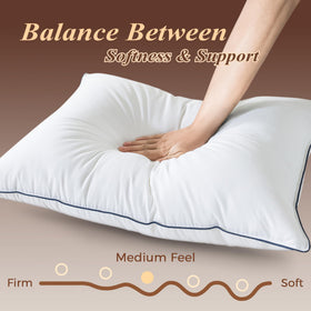 Cosybay goose feather down pillow king-double-stitching — reinforced edges for durability.