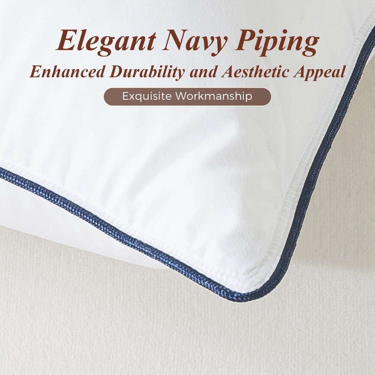 Cosybay goose feather down pillow king-shell-fabric — soft cotton-poly blend feel.