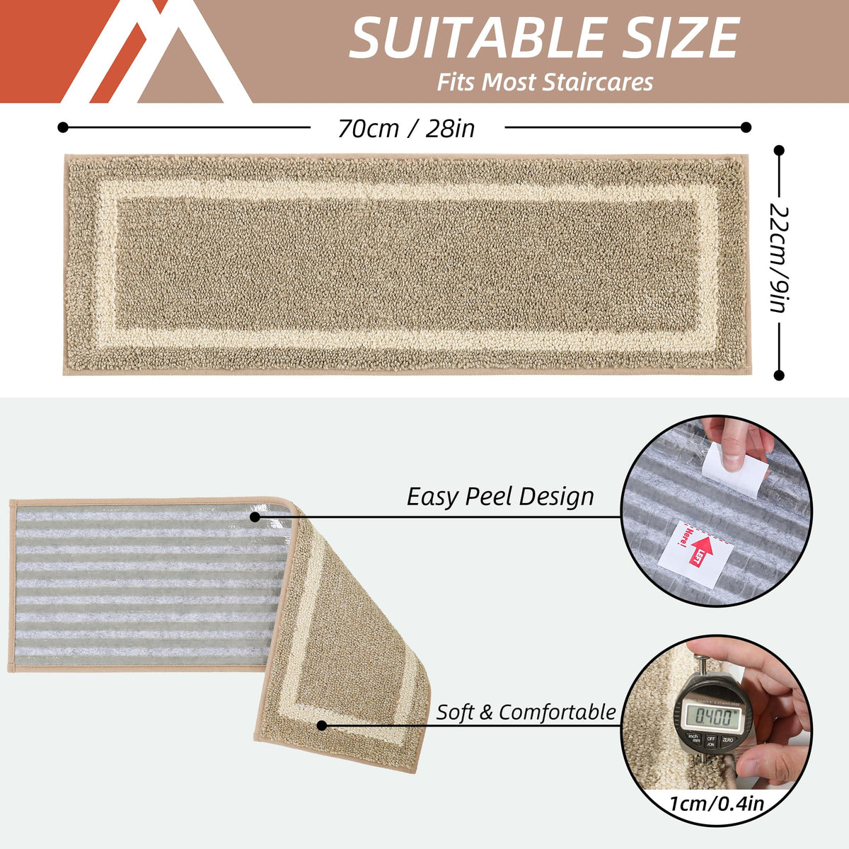COSY HOMEER stair treads protect wood steps from scratches and wear