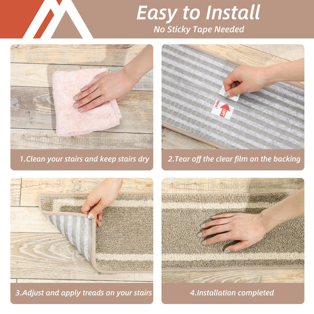 COSY HOMEER soft polyester stair treads cushion steps and reduce impact