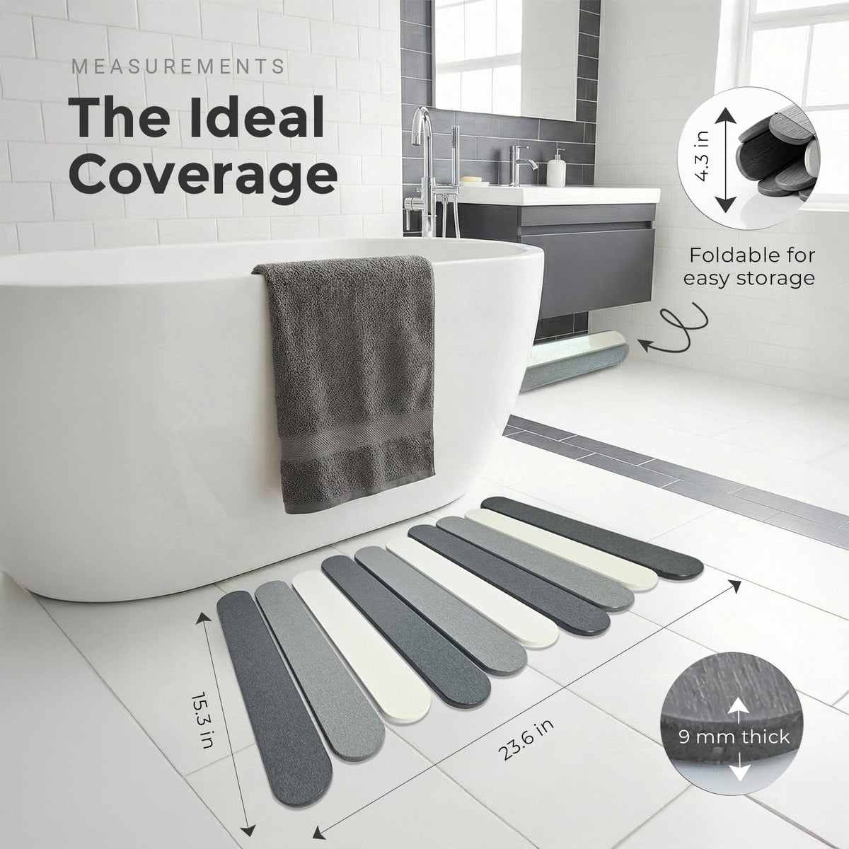 CosyVine non-slip base keeps the mat steady on tile or wood.