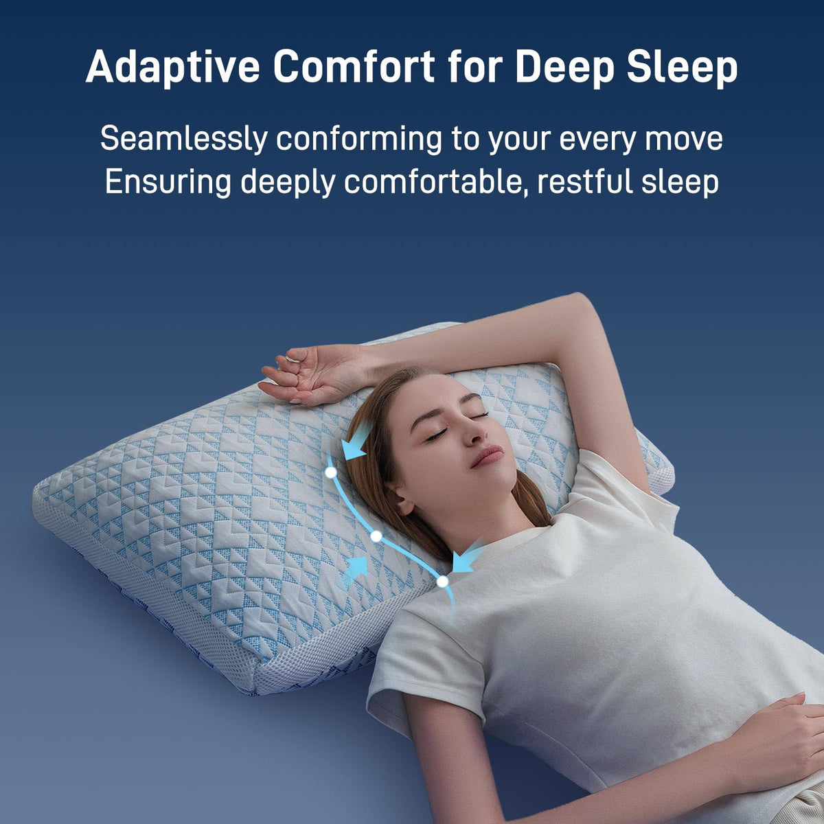 Cotelovo adjustable-height pillow scene demonstrates easy fill changes for various sleepers