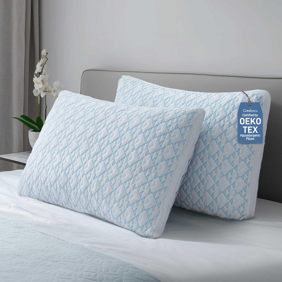 Cotelovo shredded memory foam pillow with adjustable height for neck support.