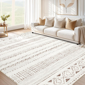 cotiled 5x7 area rug in brown and cream for a cozy living room experience.