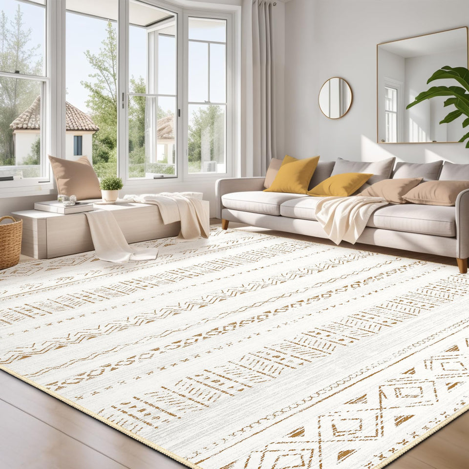Cotiled 8x10 rug living room boho pattern for cozy, easy-care interiors.