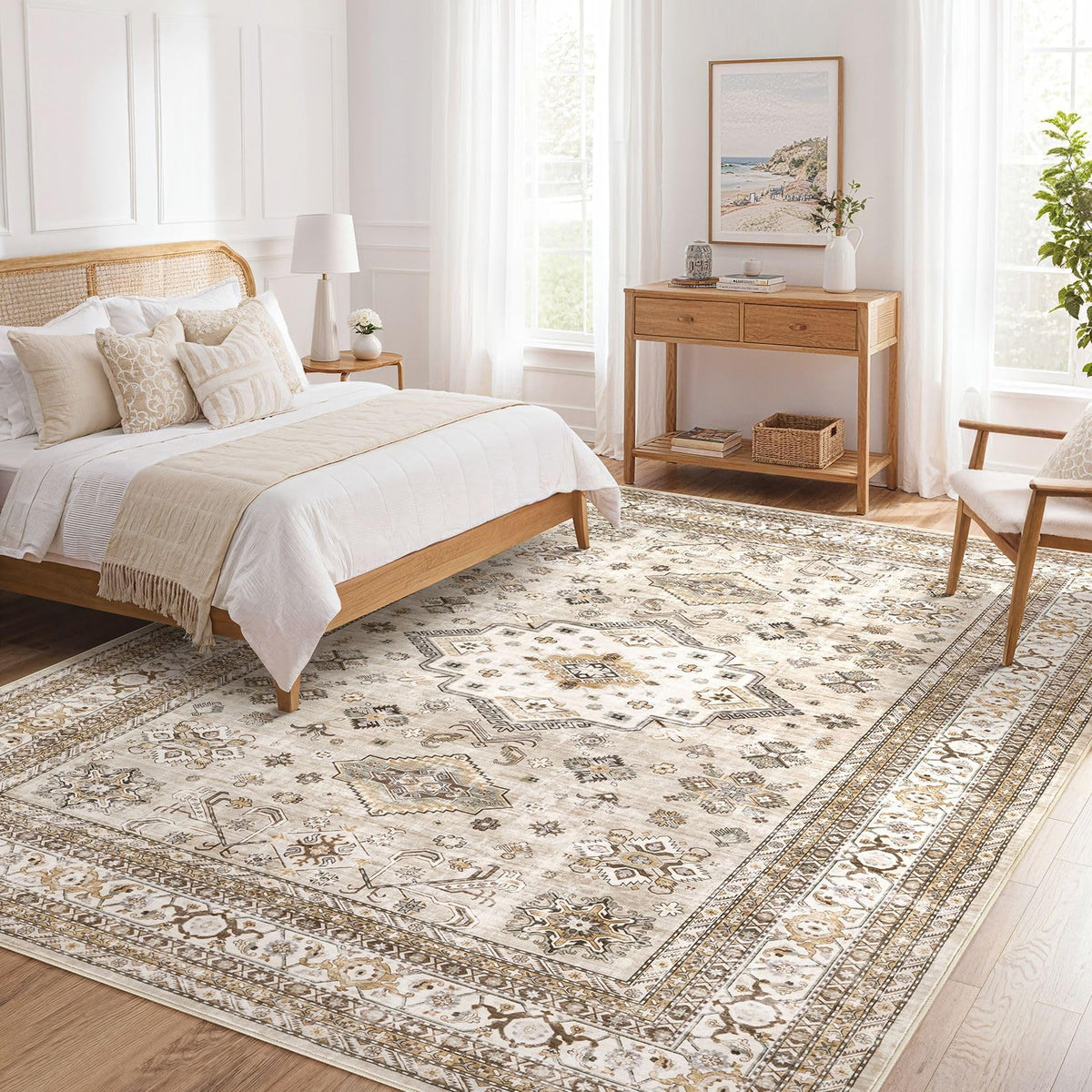 Cotiled easy-clean rug supports machine washing for regular maintenance