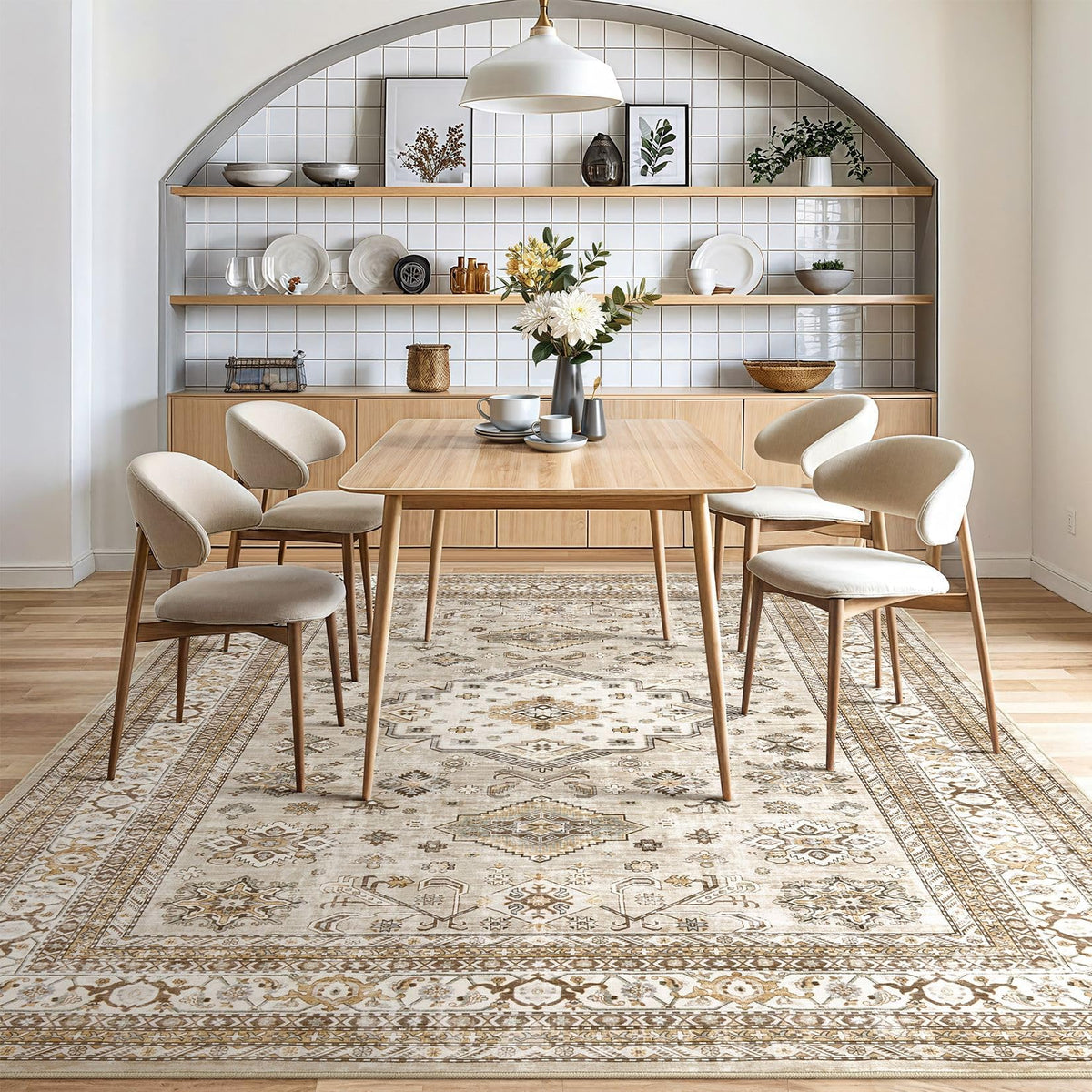 Cotiled kid-friendly soft rug withstands high-traffic play areas