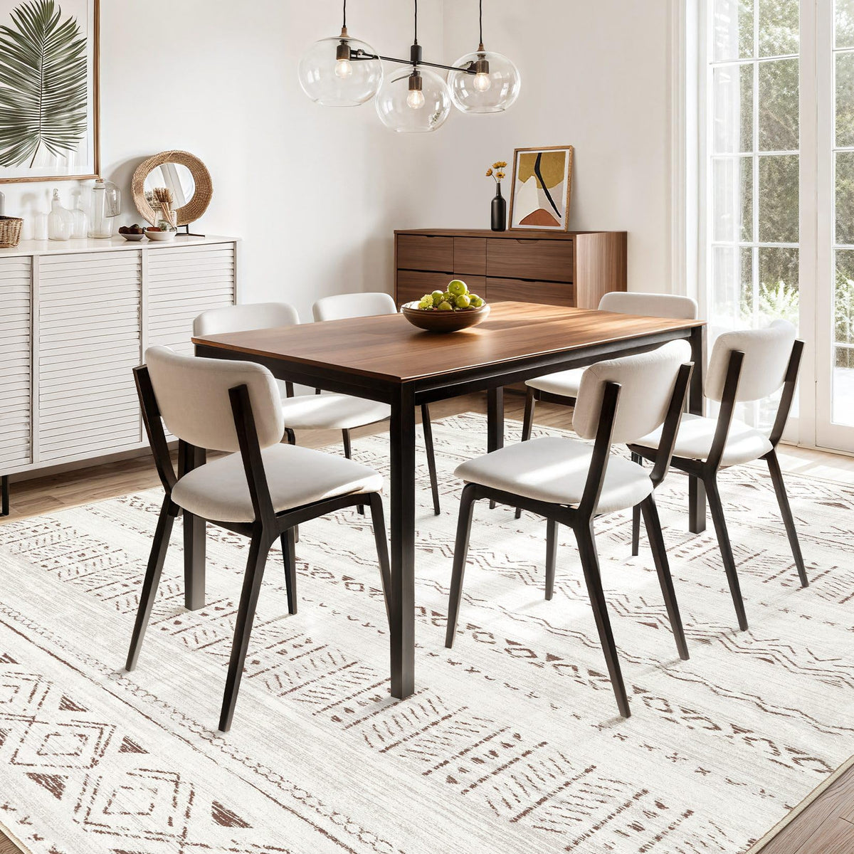 Cotiled kid-pet-friendly rug keeps spaces safe and easy to clean.