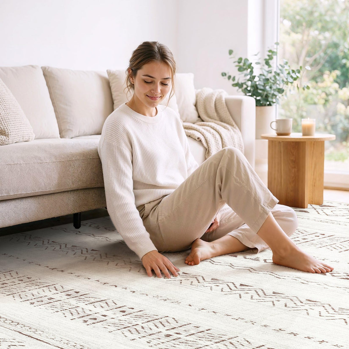 cotiled non-slip backing keeps the rug in place on various floors