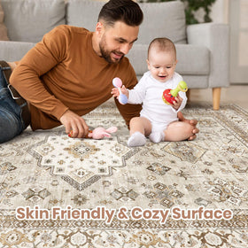 Cotiled plush soft surface rug invites barefoot comfort in any room