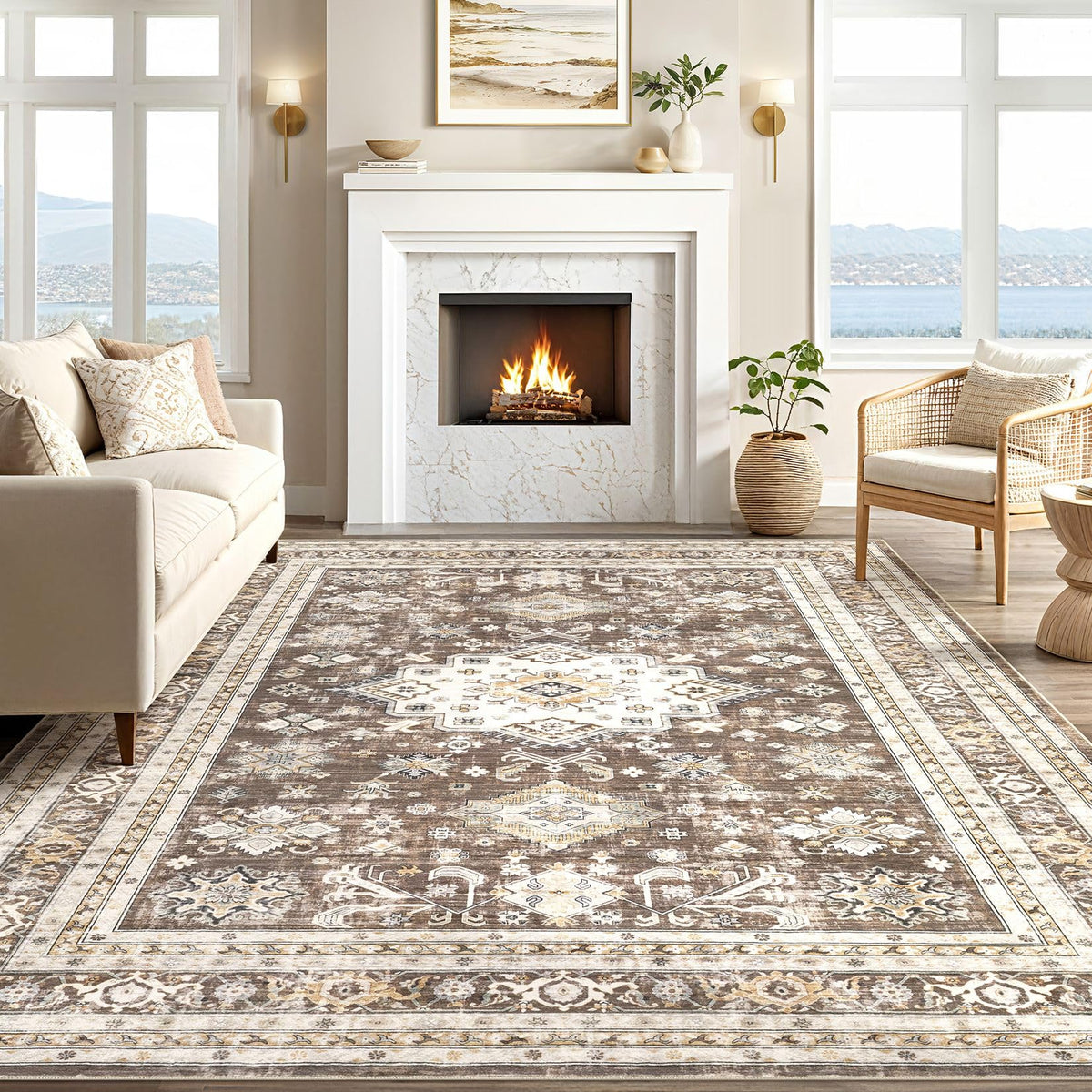 Cotiled versatile room rug fits living rooms, bedrooms, and offices