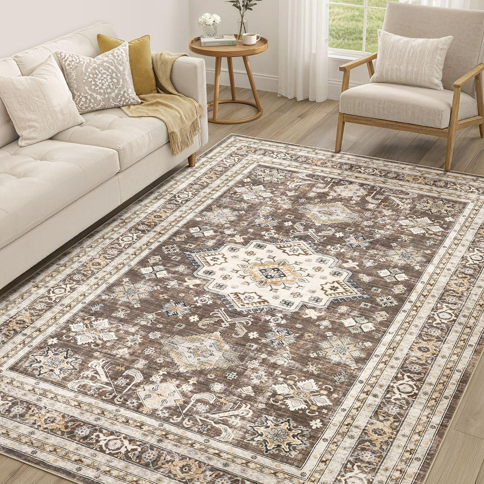 Cotiled vintage living room rug 5x7 adds timeless charm to seating areas