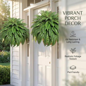 Cotlux full-rounded greenery fern creates a lush backdrop for outdoor areas.