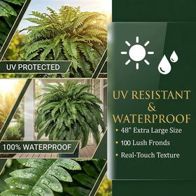 Cotlux UV-resistant, waterproof fern built to endure sun and rain.