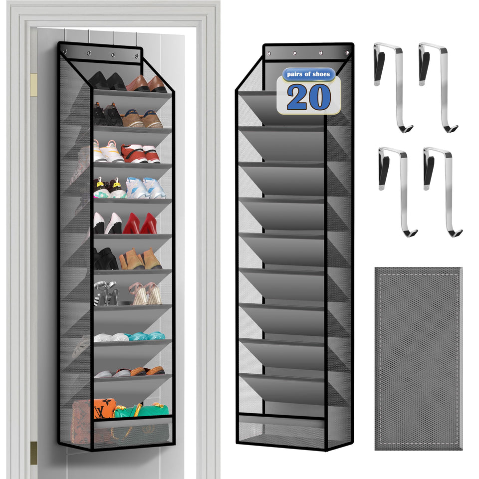 Cotohim 10-pocket over-the-door organizer front view showing spacious pockets for quick shoe access