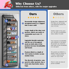 Cotohim over-the-door organizer in use saving floor space in a small room