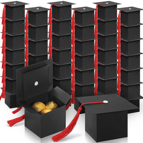 COTOPHER graduation cap box with red tassel for elegant favors