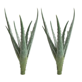 COTSEN artificial aloe plant, 11.4-inch tall, two-pack, maintenance-free home decor