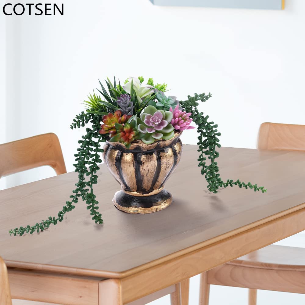COTSEN fake succulents closeup texture highlighting realistic look and color.