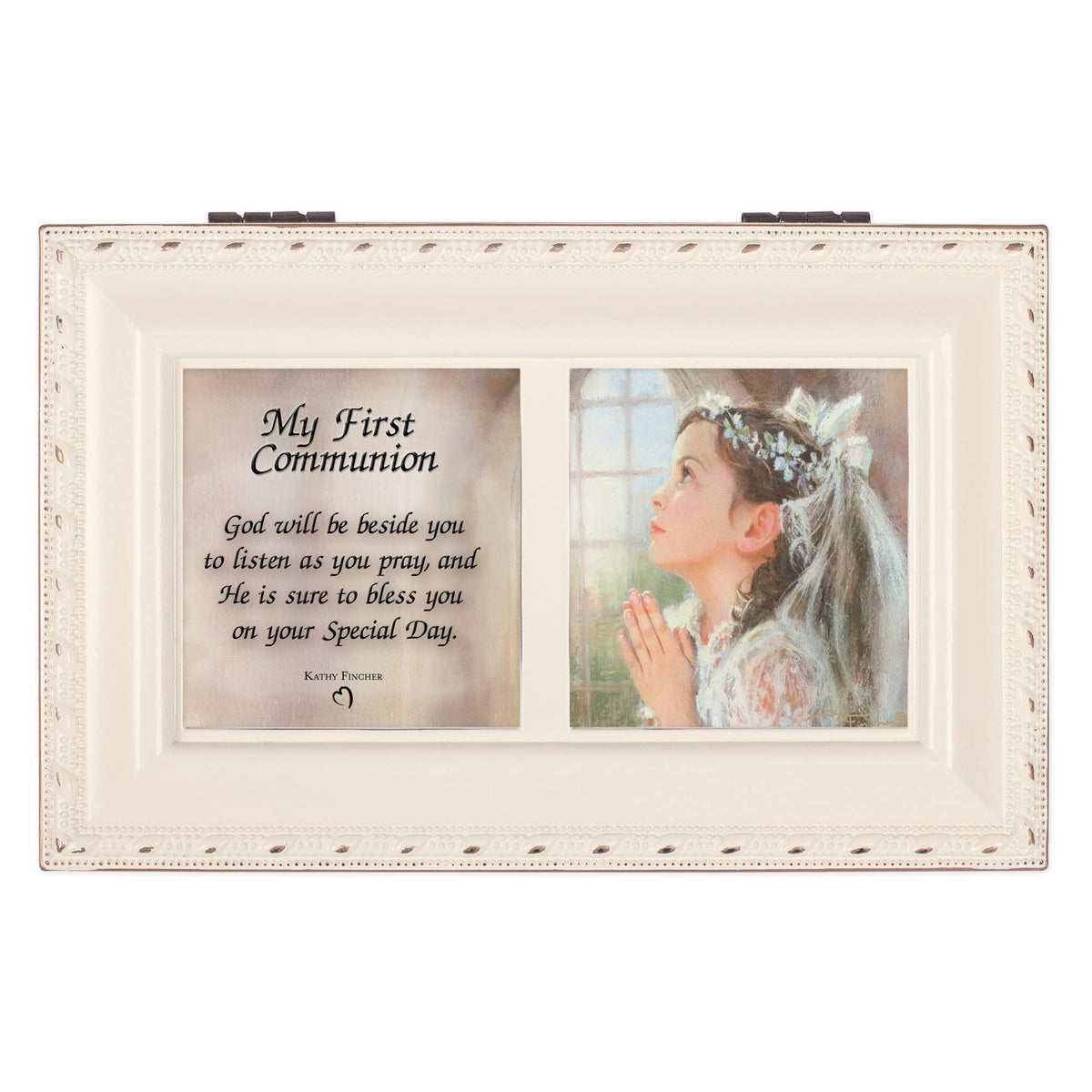 Cottage Garden music box bevel frame detail highlights refined craftsmanship for a cherished gift.