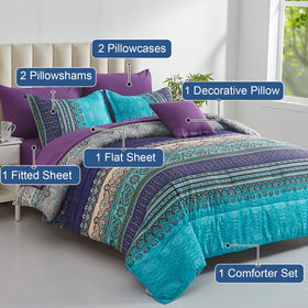 Cottolester aqua floral pattern close-up showing vibrant print and soft finish.