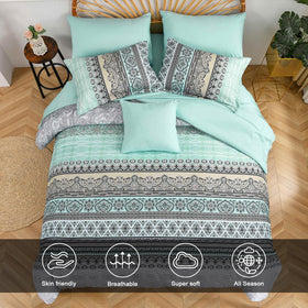 Cottolester pillowshams coordinate with the pattern for a polished look.