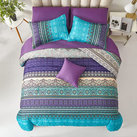Cottolester Boho Comforter Set with tight stitching preventing clumping for lasting comfort.
