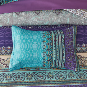 Cottolester Pillowshams add coordinated boho flair to the bed ensemble.