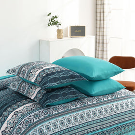 Cottolester decorative pillowcase teal bohemian adds accent detail.