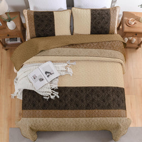 Versatile bedding suitable as a bedspread, quilt, or blanket across seasons.