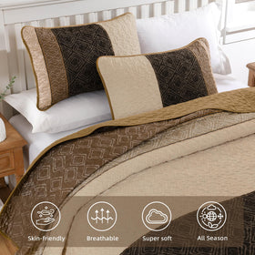 Cottolester light brown microfiber bedding offers soft touch and breathable comfort.