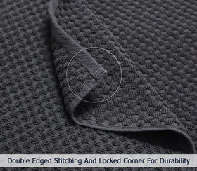 Cotton Craft absorbent high-pile towel highlights fast drying after showers.